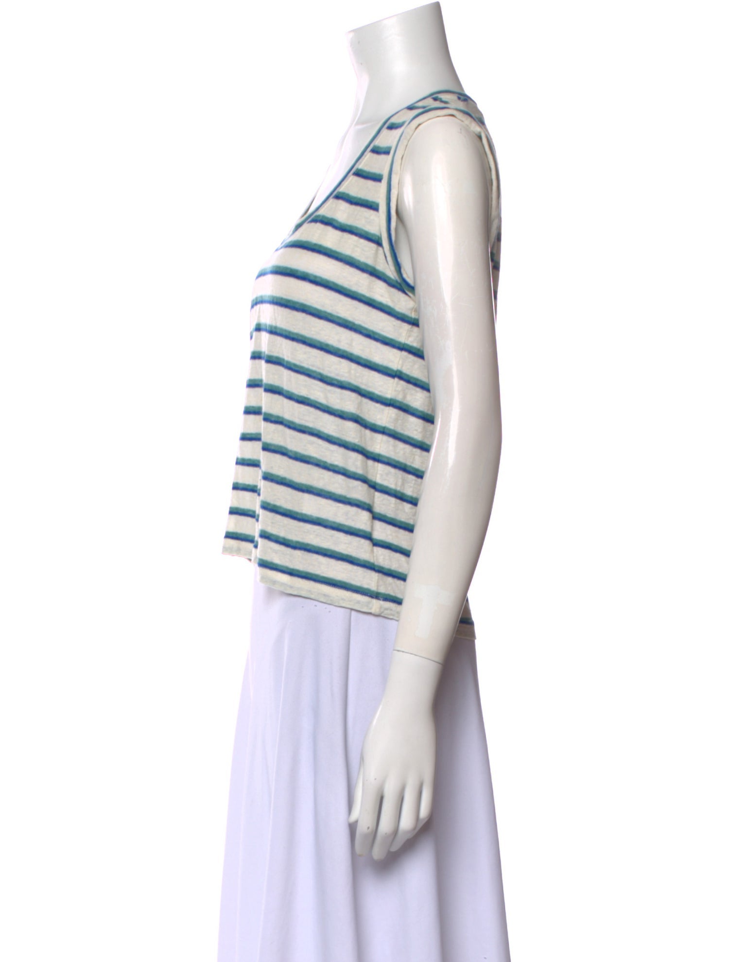 Veronica Beard Linen Striped Top