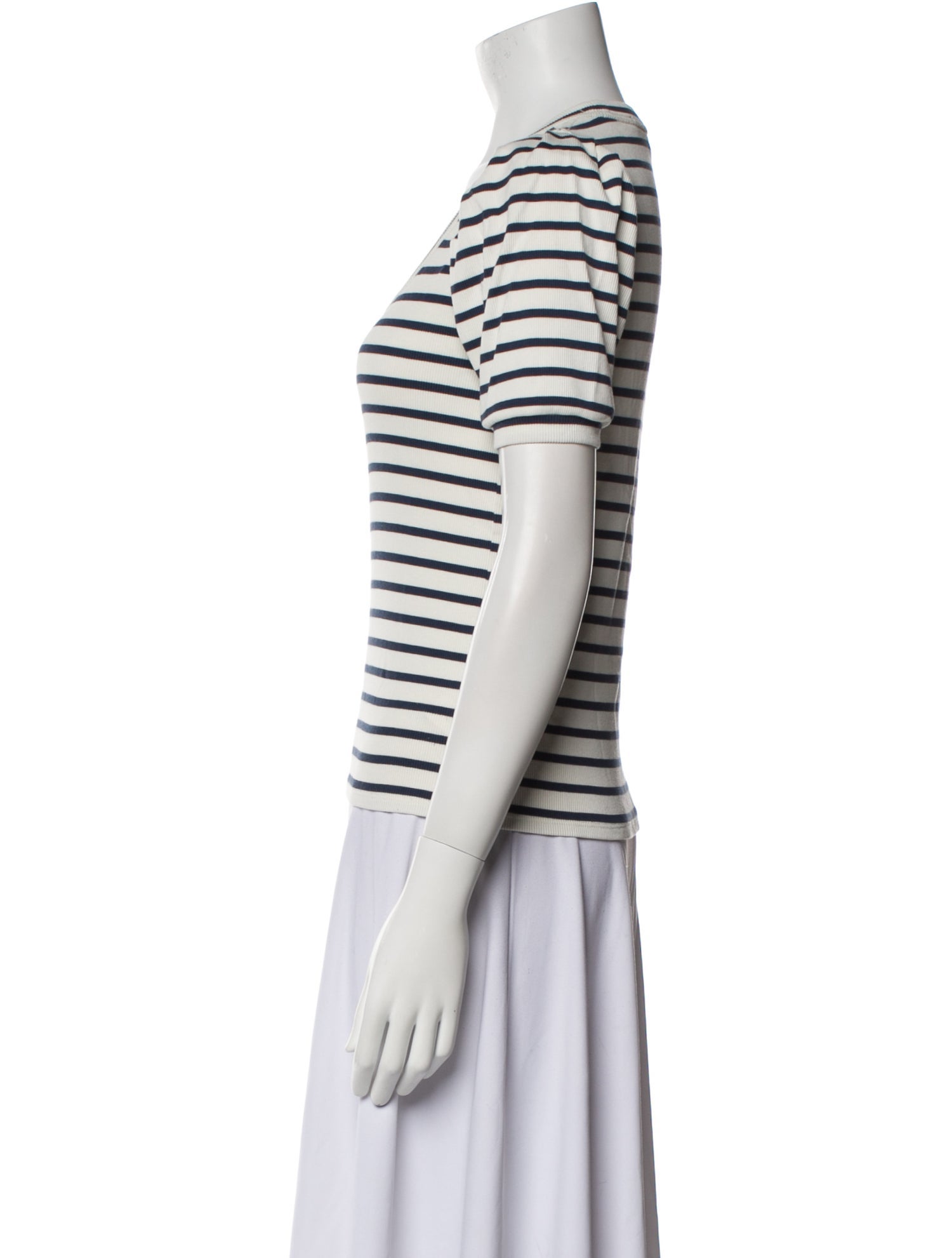 Veronica Beard Striped Scoop Neck T-Shirt