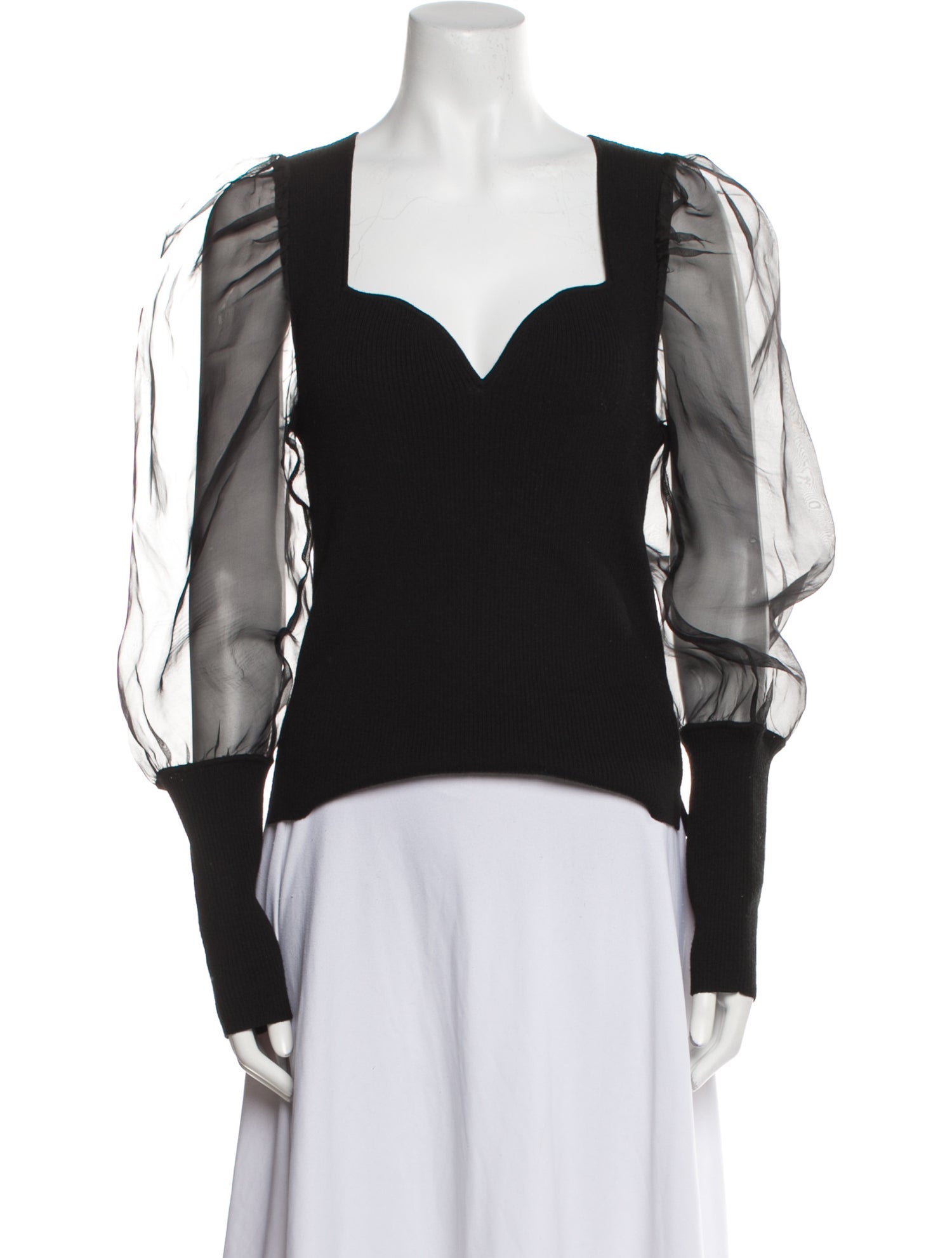 Veronica Beard Merino Wool Square Neckline Bodysuit