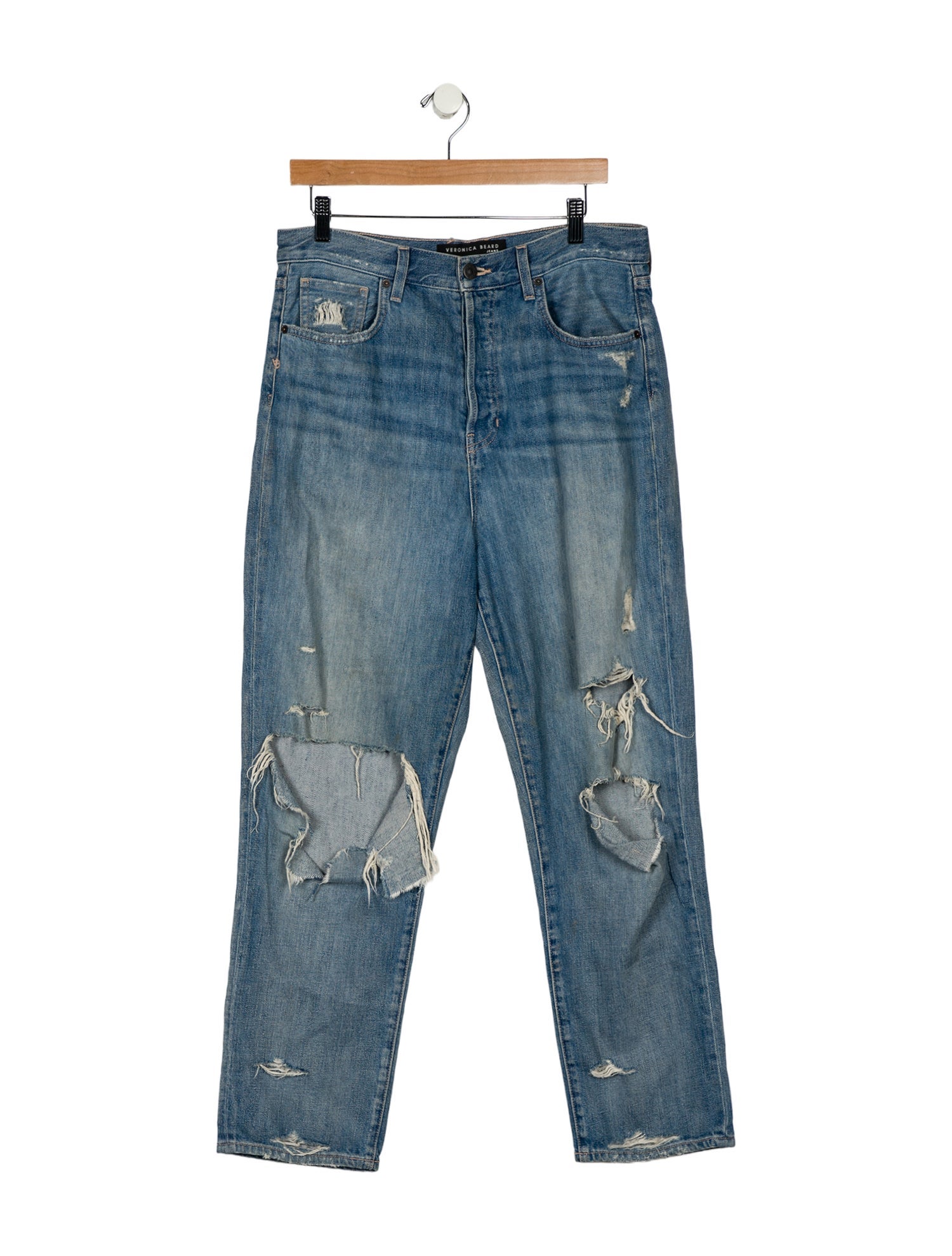 Veronica Beard High-Rise Straight Leg Jeans
