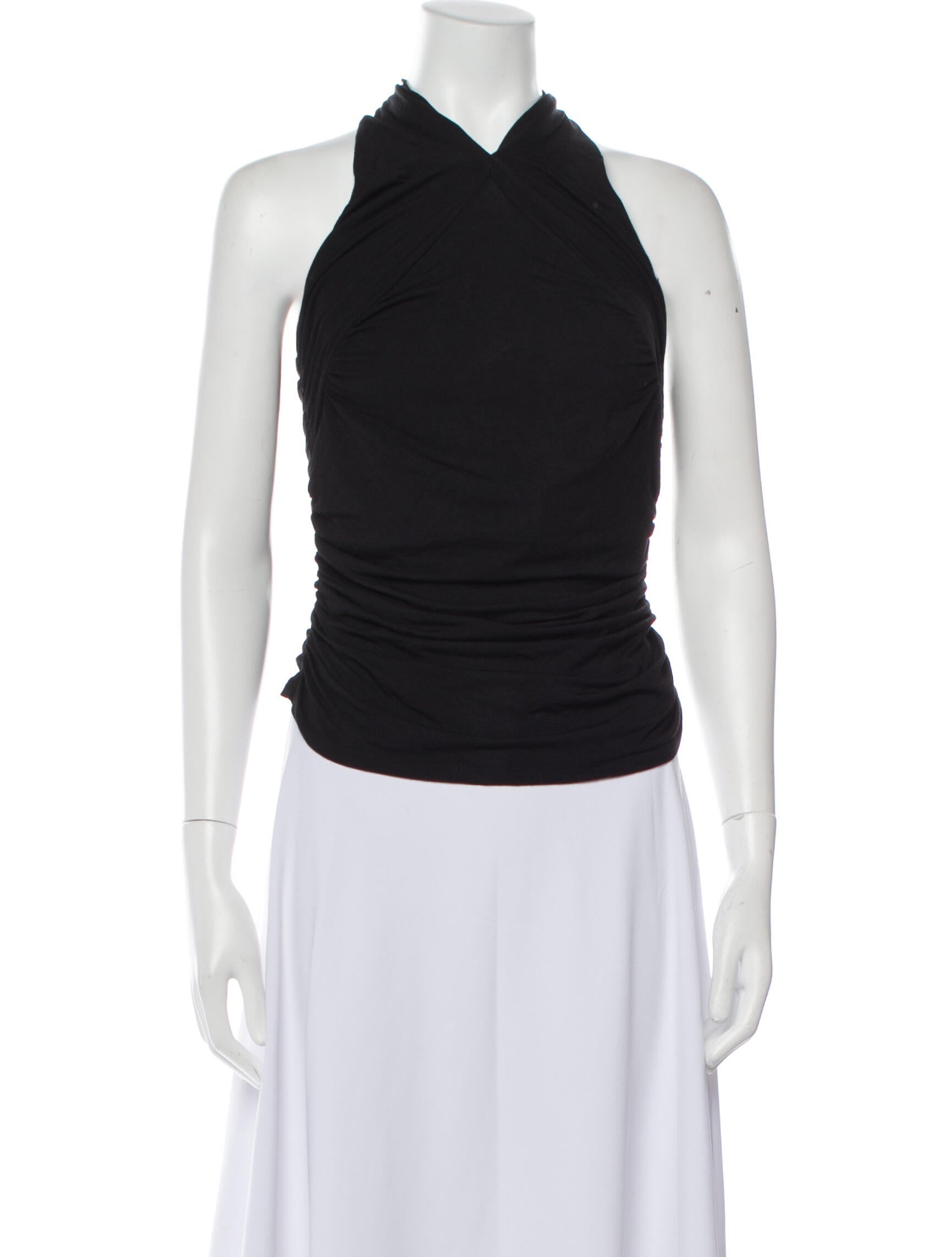 Veronica Beard Halterneck Sleeveless Crop Top