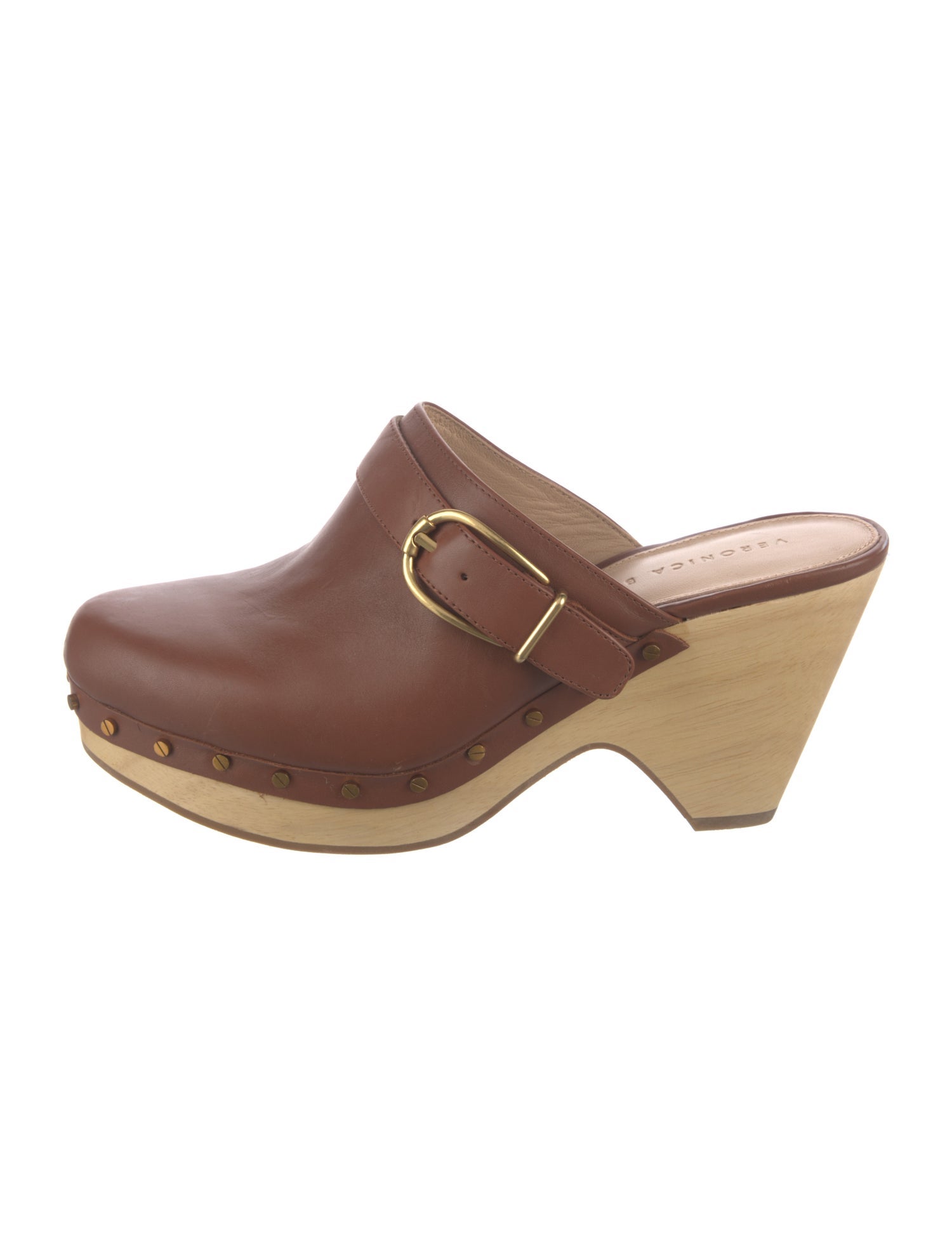 Veronica Beard Leather Studded Accents Mules