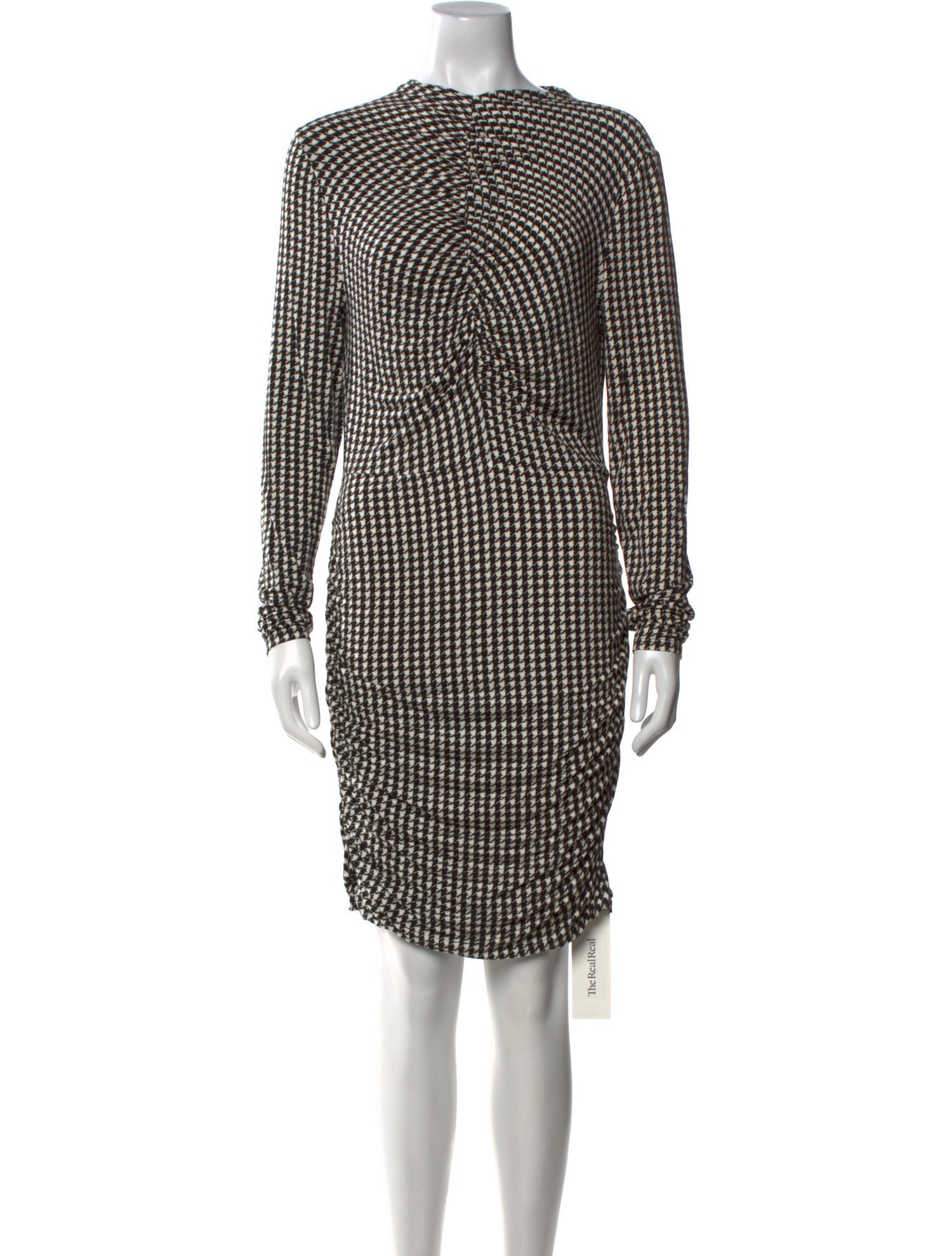 Veronica Beard Houndstooth Print Knee-Length Dress
