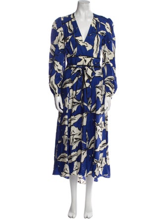 Veronica Beard Floral Print Long Dress