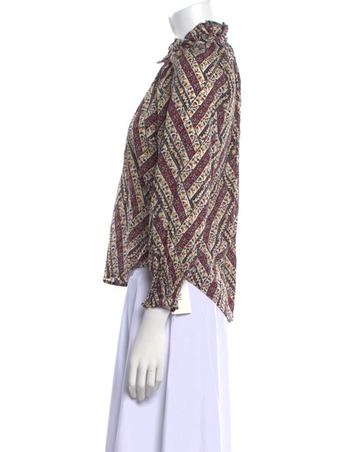 Veronica Beard Printed Mock Neck Blouse