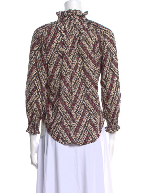 Veronica Beard Printed Mock Neck Blouse