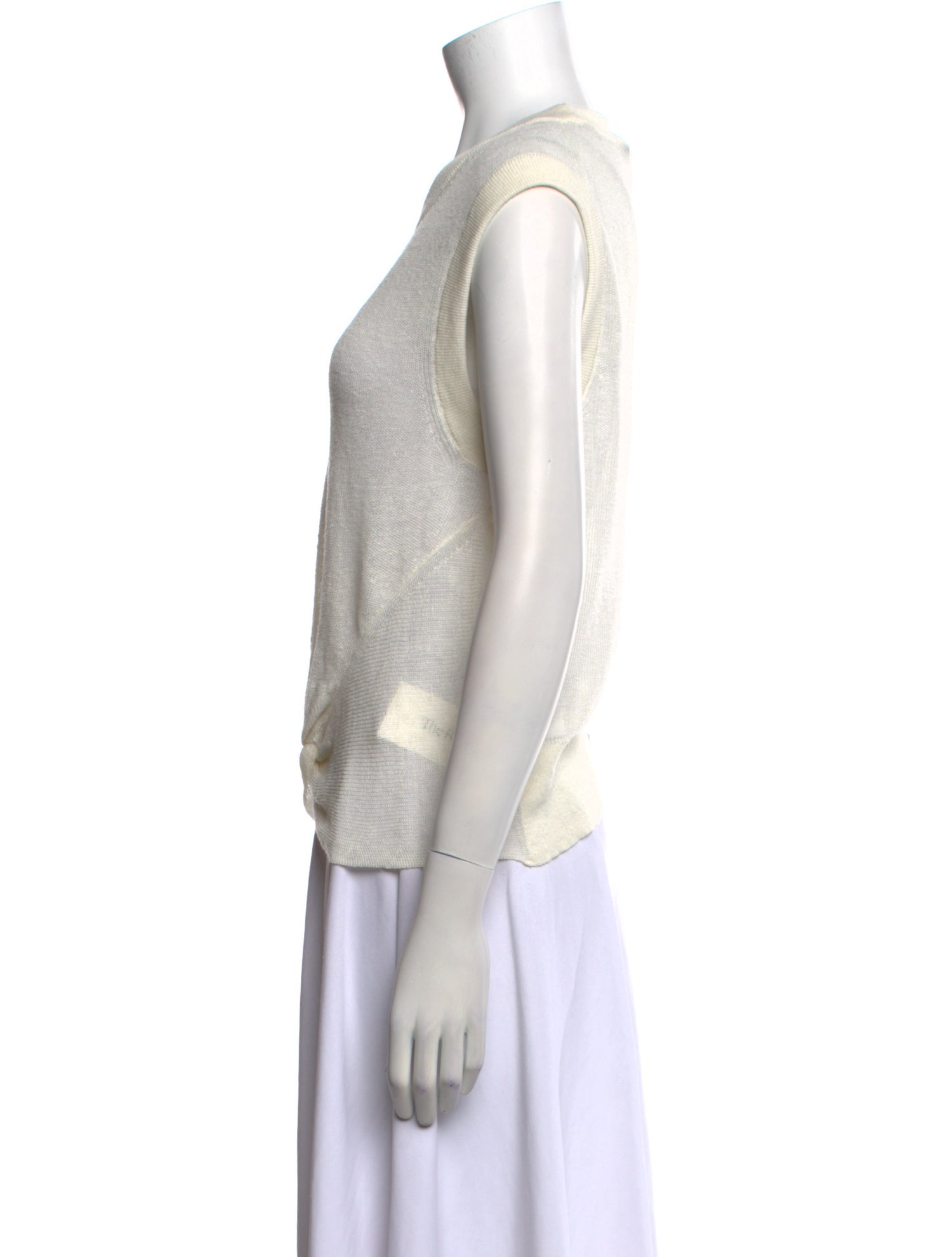Veronica Beard Linen Crew Neck Top
