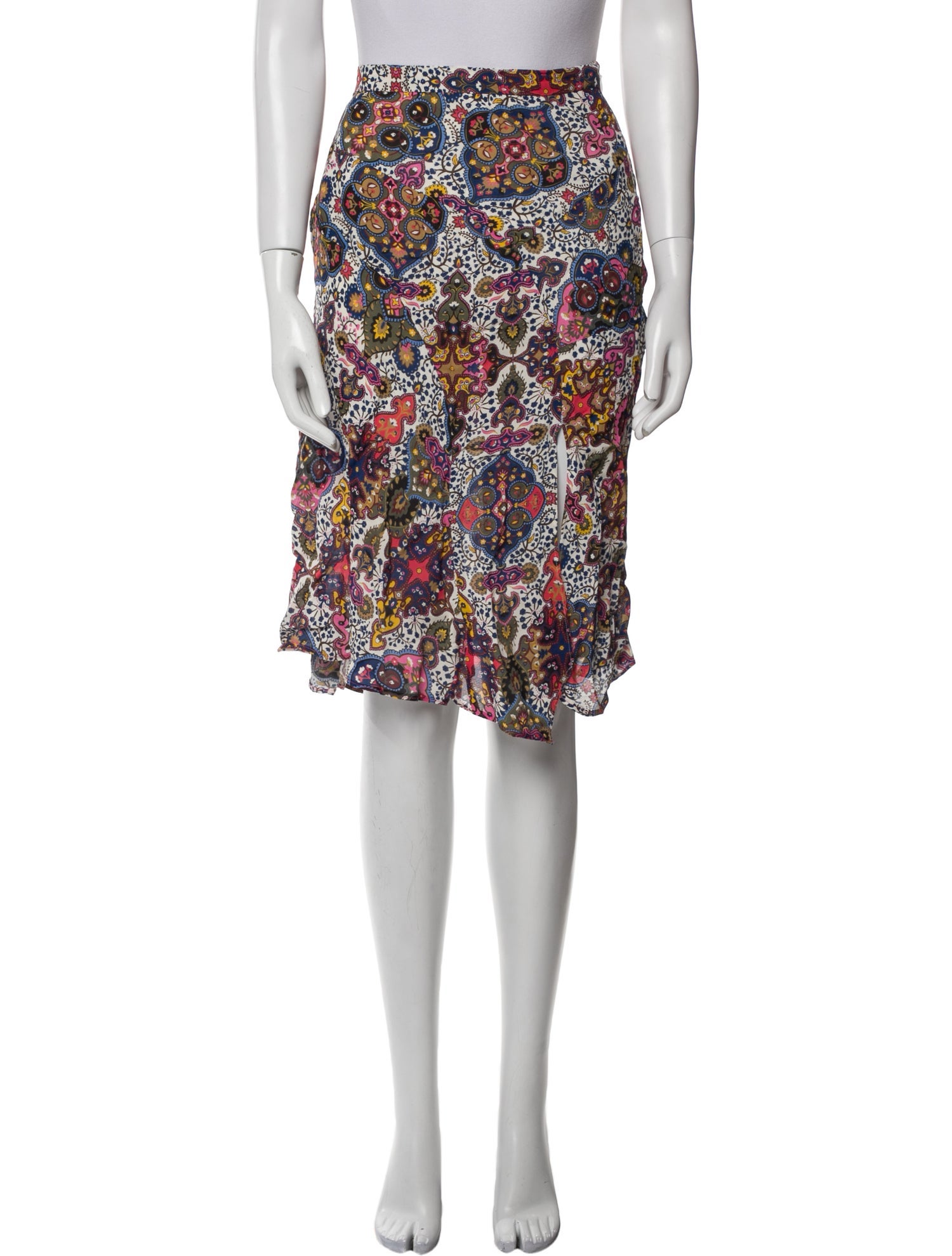 Veronica Beard Paisley Print Knee-Length Skirt