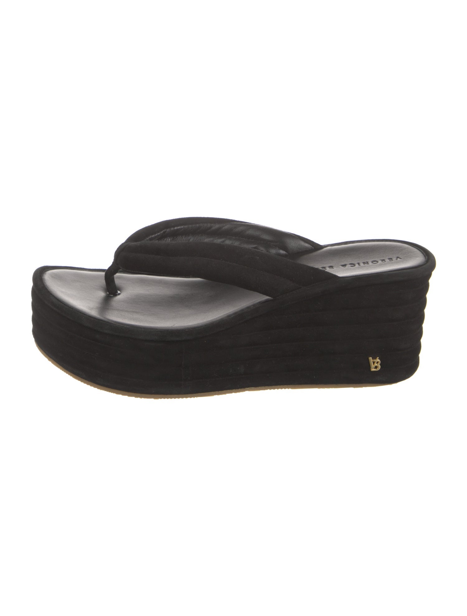 Veronica Beard Suede Floral Print Flip Flops