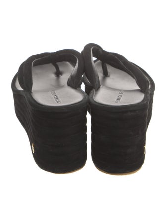 Veronica Beard Suede Floral Print Flip Flops