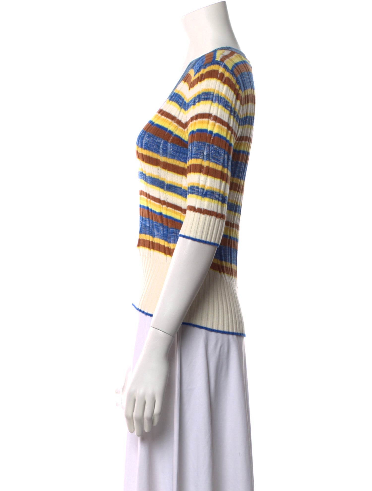 Veronica Beard Striped Scoop Neck Sweater
