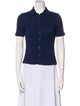 Veronica Beard Linen Short Sleeve Button-Up Top