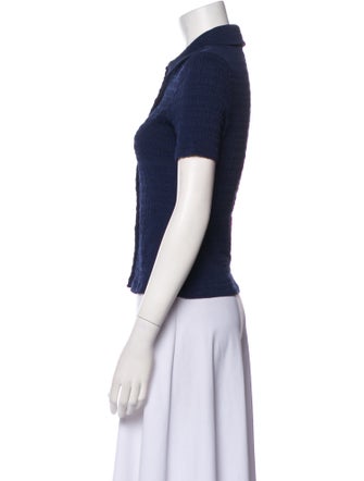 Veronica Beard Linen Short Sleeve Button-Up Top