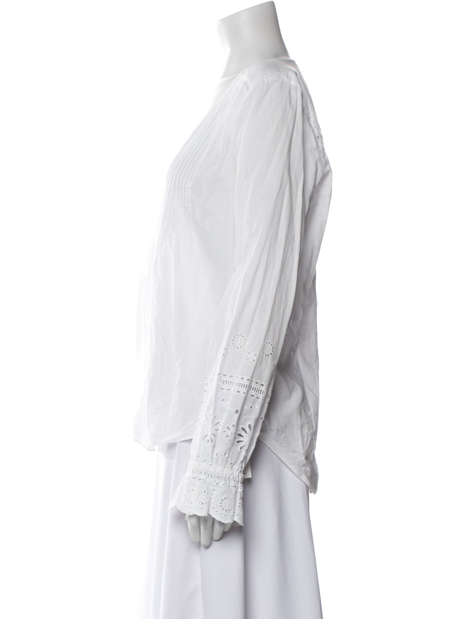 Veronica Beard V-Neck Long Sleeve Blouse