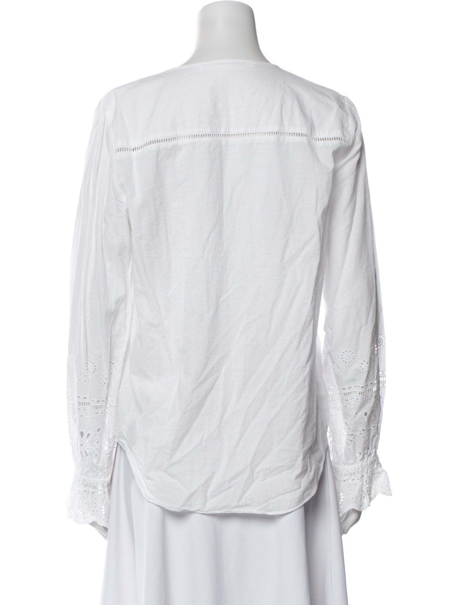 Veronica Beard V-Neck Long Sleeve Blouse