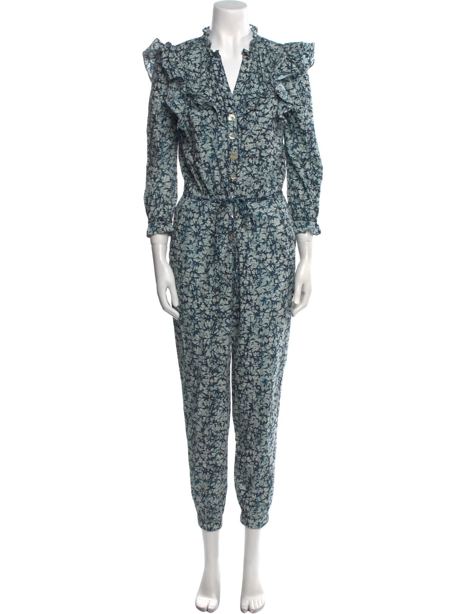 Veronica Beard Printed V-Neck Jumpsuit