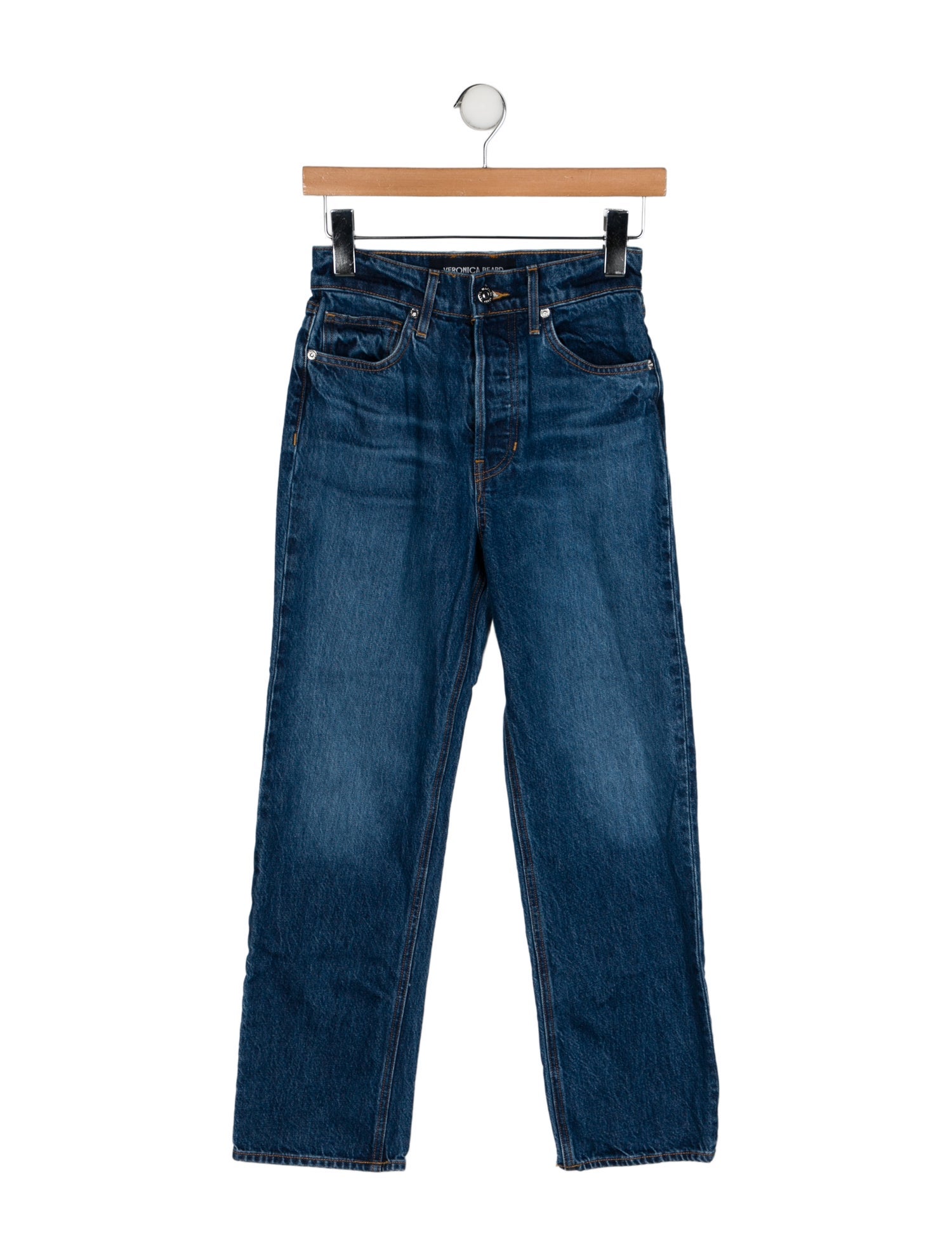 Veronica Beard Mid-Rise Straight Leg Jeans