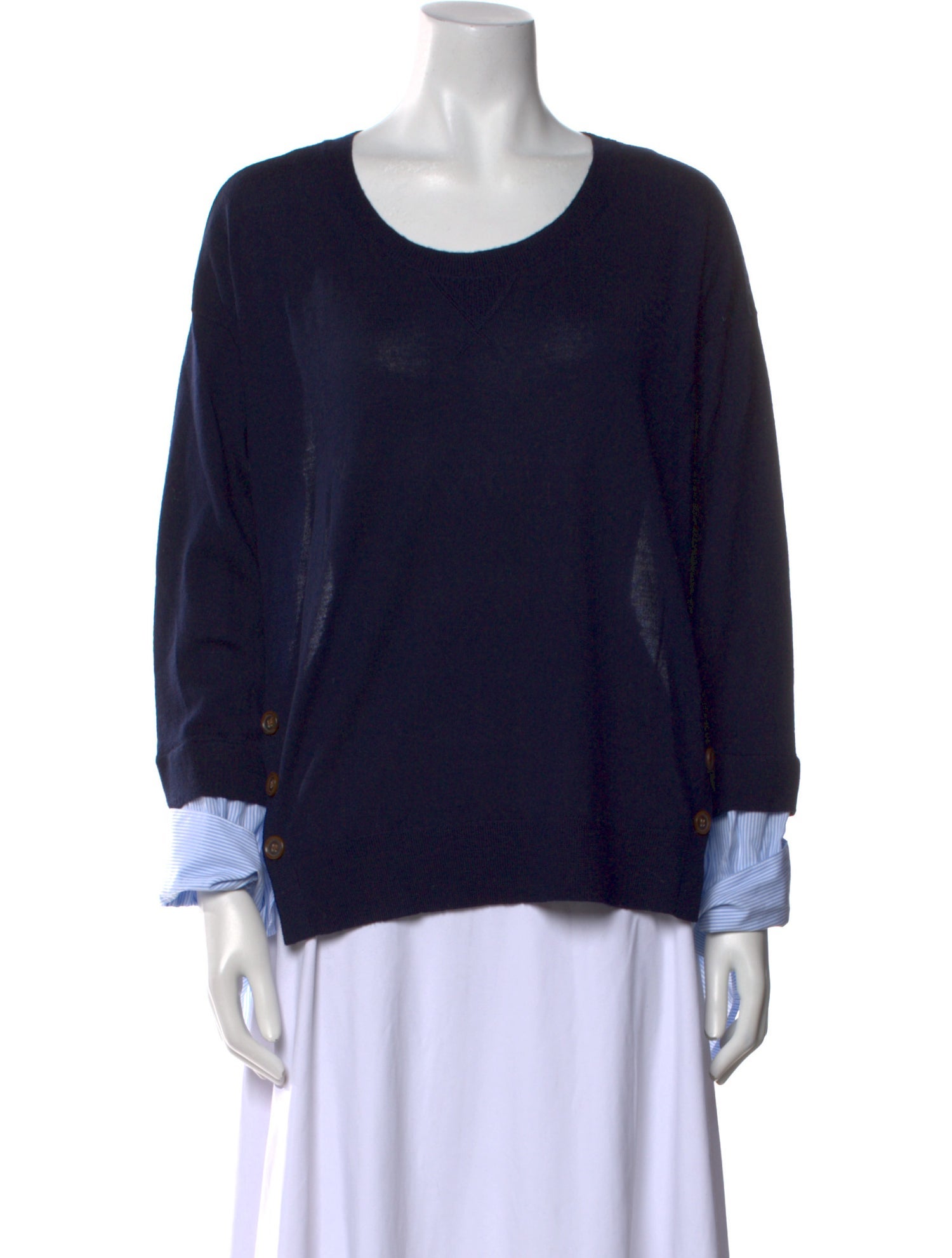 Veronica Beard Merino Wool Scoop Neck Sweatshirt