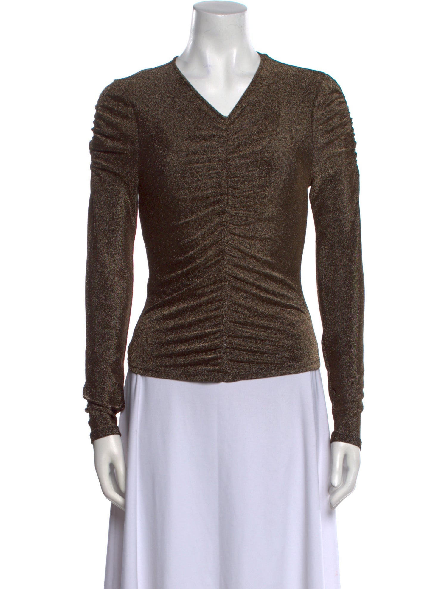 Veronica Beard V-Neck Long Sleeve Top