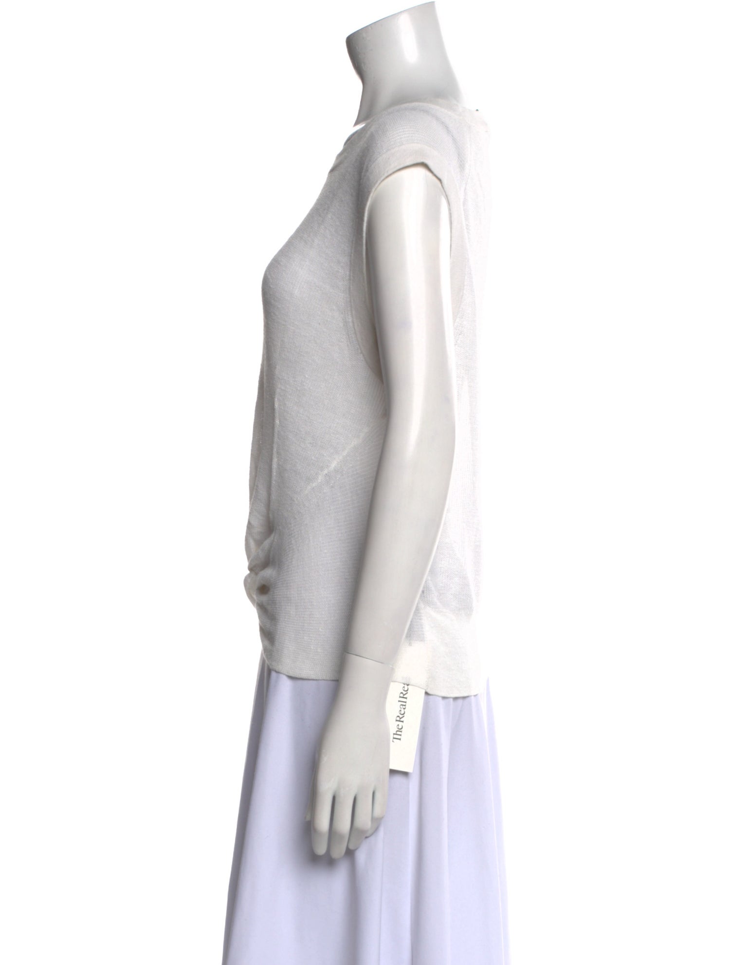 Veronica Beard Linen Scoop Neck T-Shirt