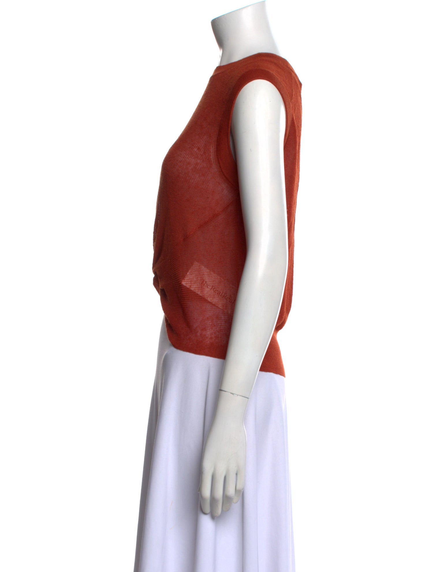 Veronica Beard Linen Scoop Neck Crop Top