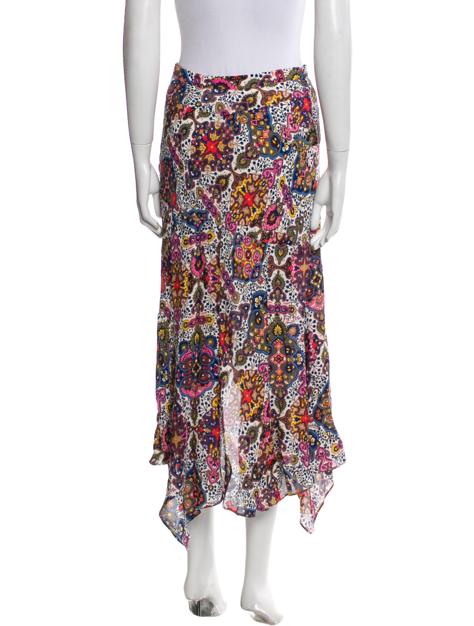 Veronica Beard Printed Midi Length Skirt