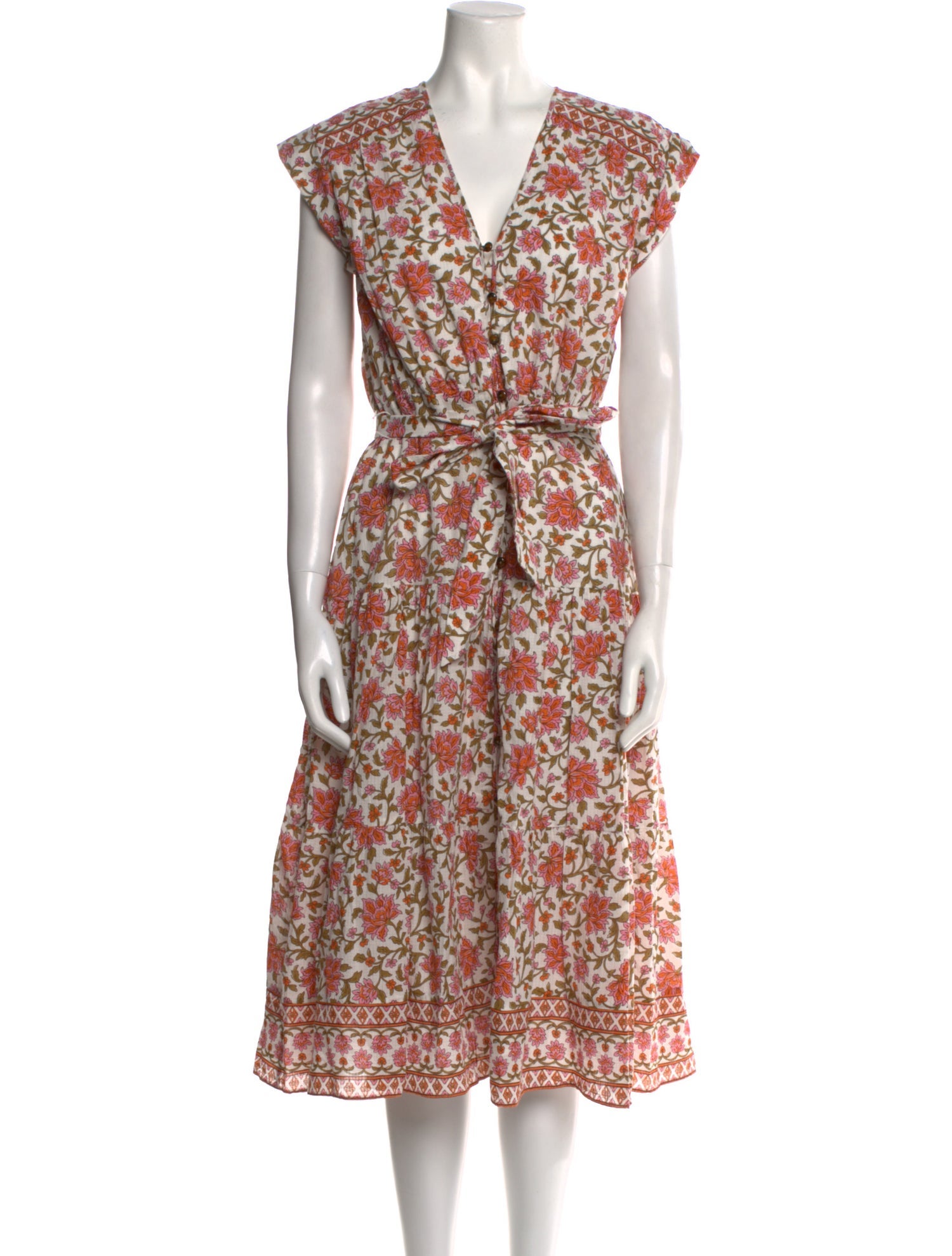 Veronica Beard Floral Print Midi Length Dress