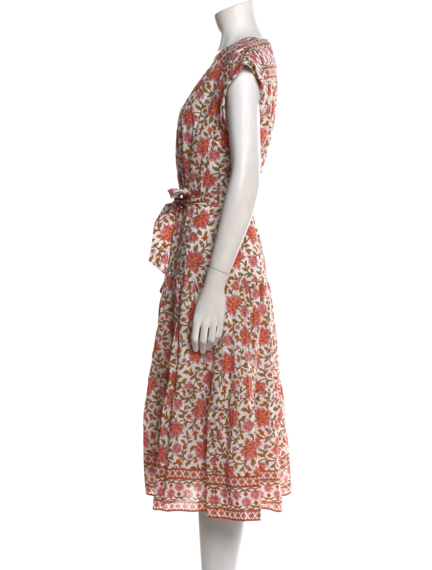 Veronica Beard Floral Print Midi Length Dress