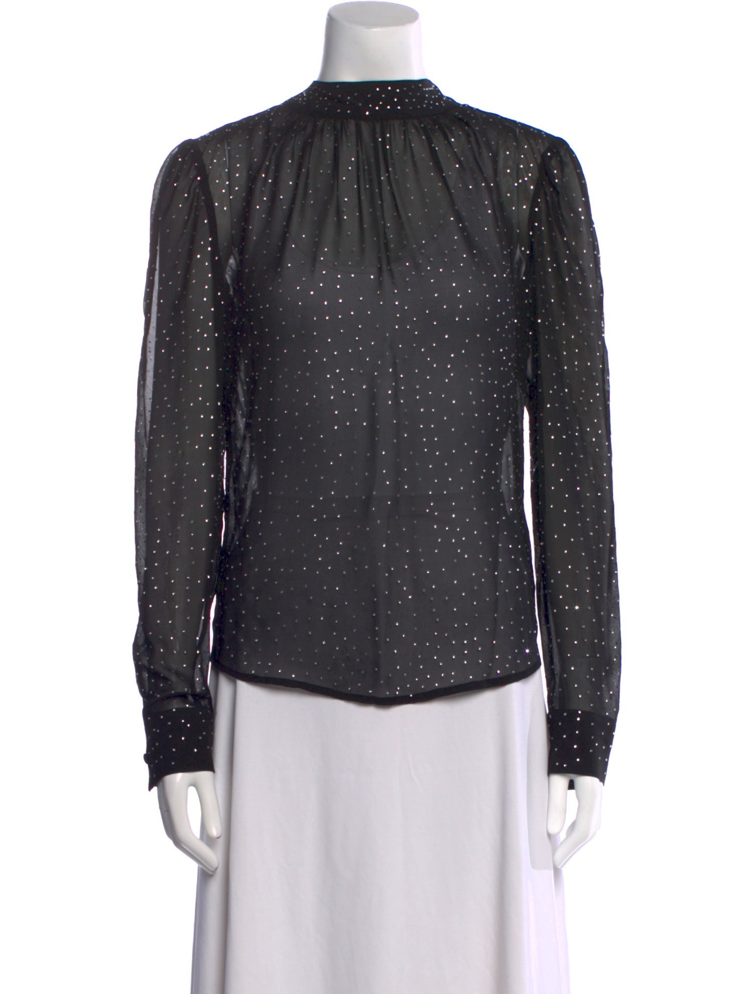 Veronica Beard Silk Polka Dot Print Blouse