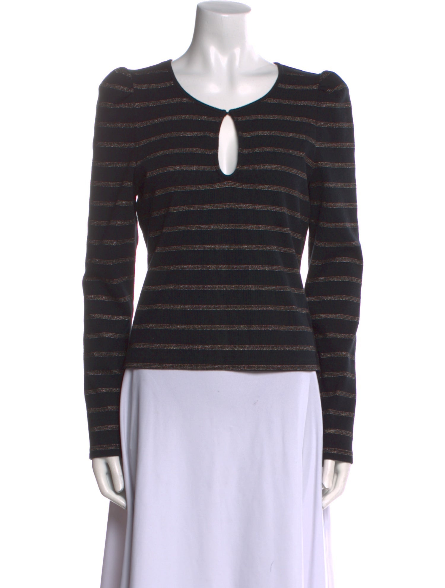 Veronica Beard Striped Scoop Neck Top