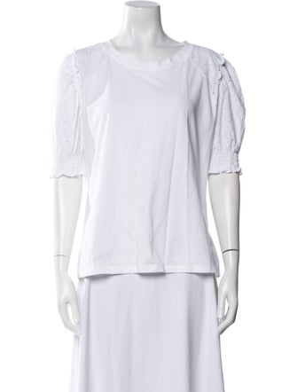 Veronica Beard Bateau Neckline Three-Quarter Sleeve T-Shirt