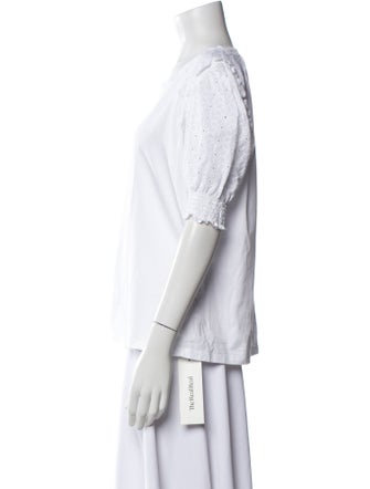 Veronica Beard Bateau Neckline Three-Quarter Sleeve T-Shirt