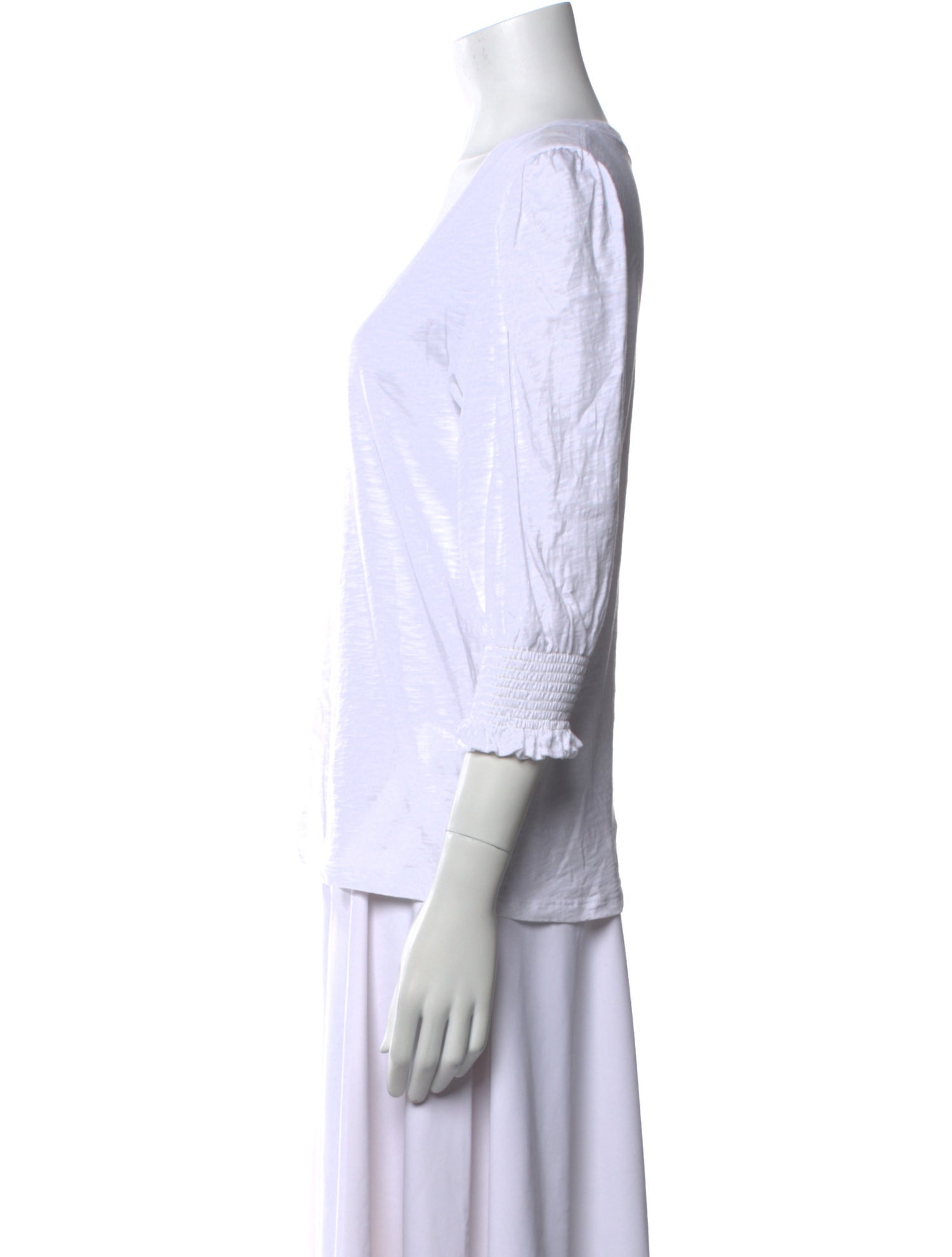 Veronica Beard V-Neck Three-Quarter Sleeve T-Shirt