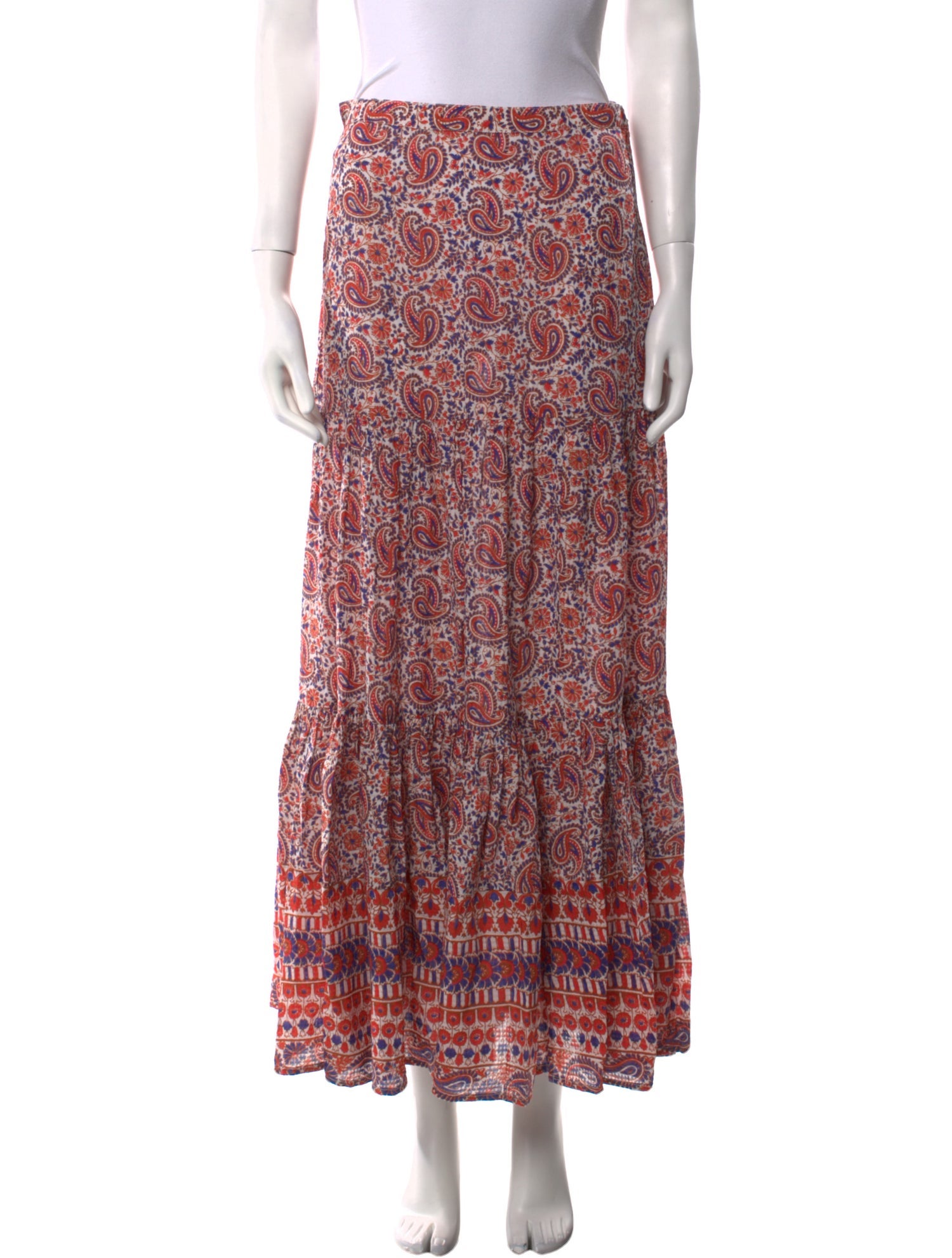 Veronica Beard Paisley Print Midi Length Skirt