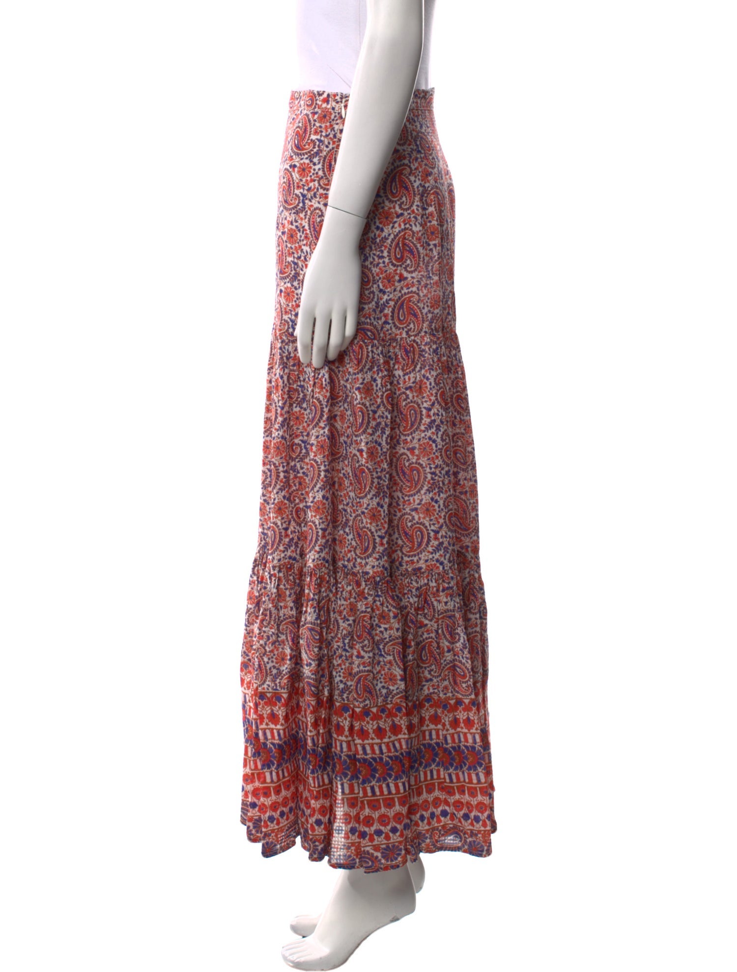 Veronica Beard Paisley Print Midi Length Skirt
