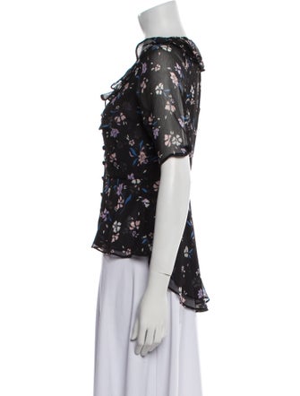 Veronica Beard Silk Floral Print Blouse