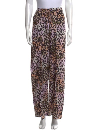 Veronica Beard Animal Print Wide Leg Pants
