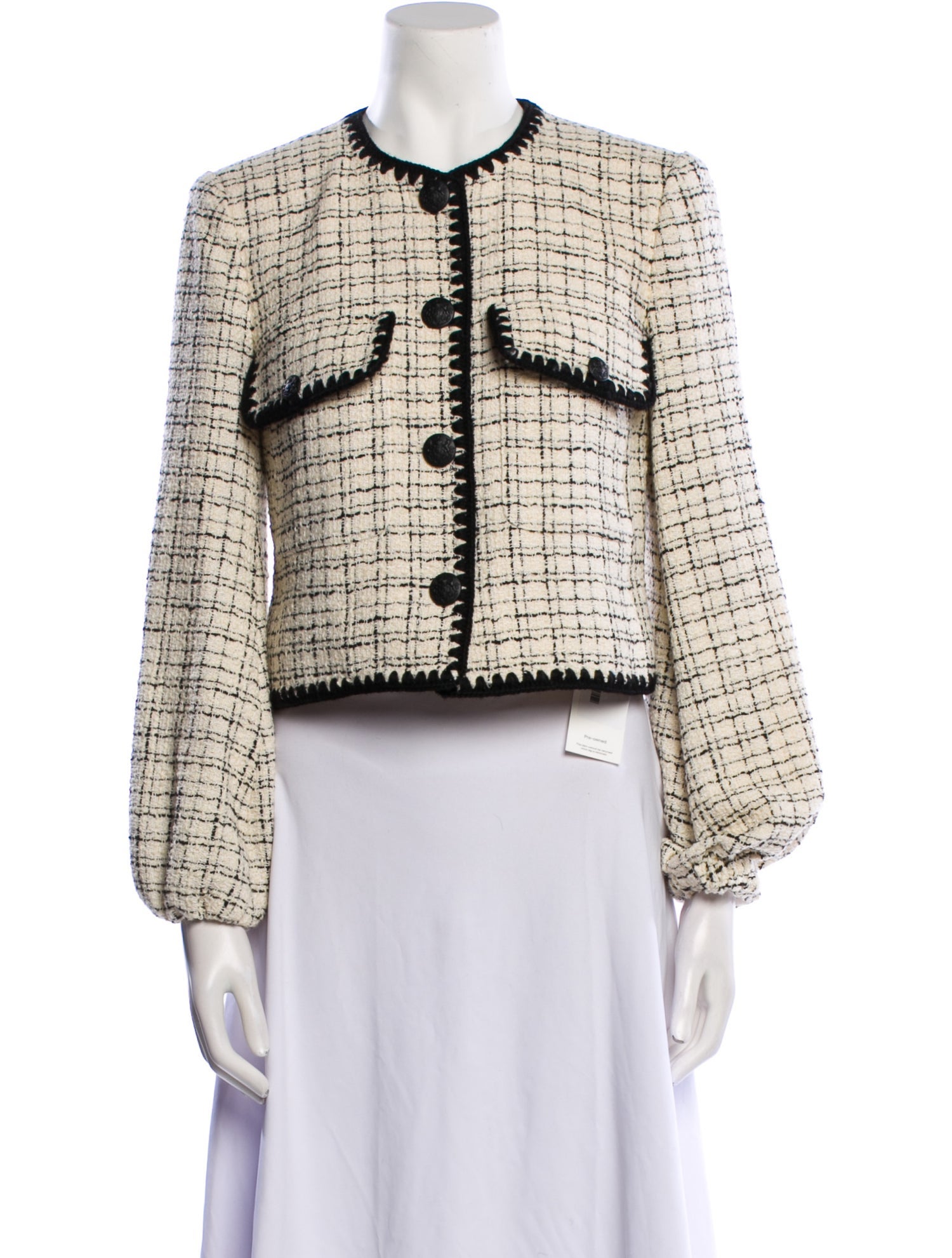 Veronica Beard Tweed Pattern Evening Jacket