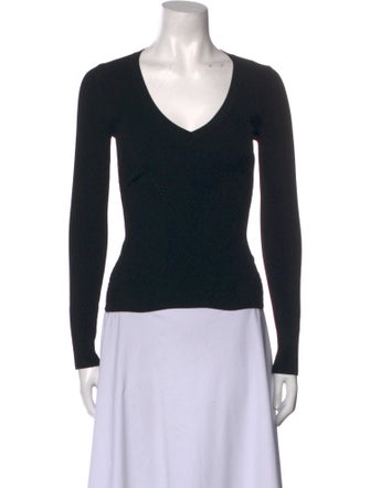 Veronica Beard V-Neck Long Sleeve Top