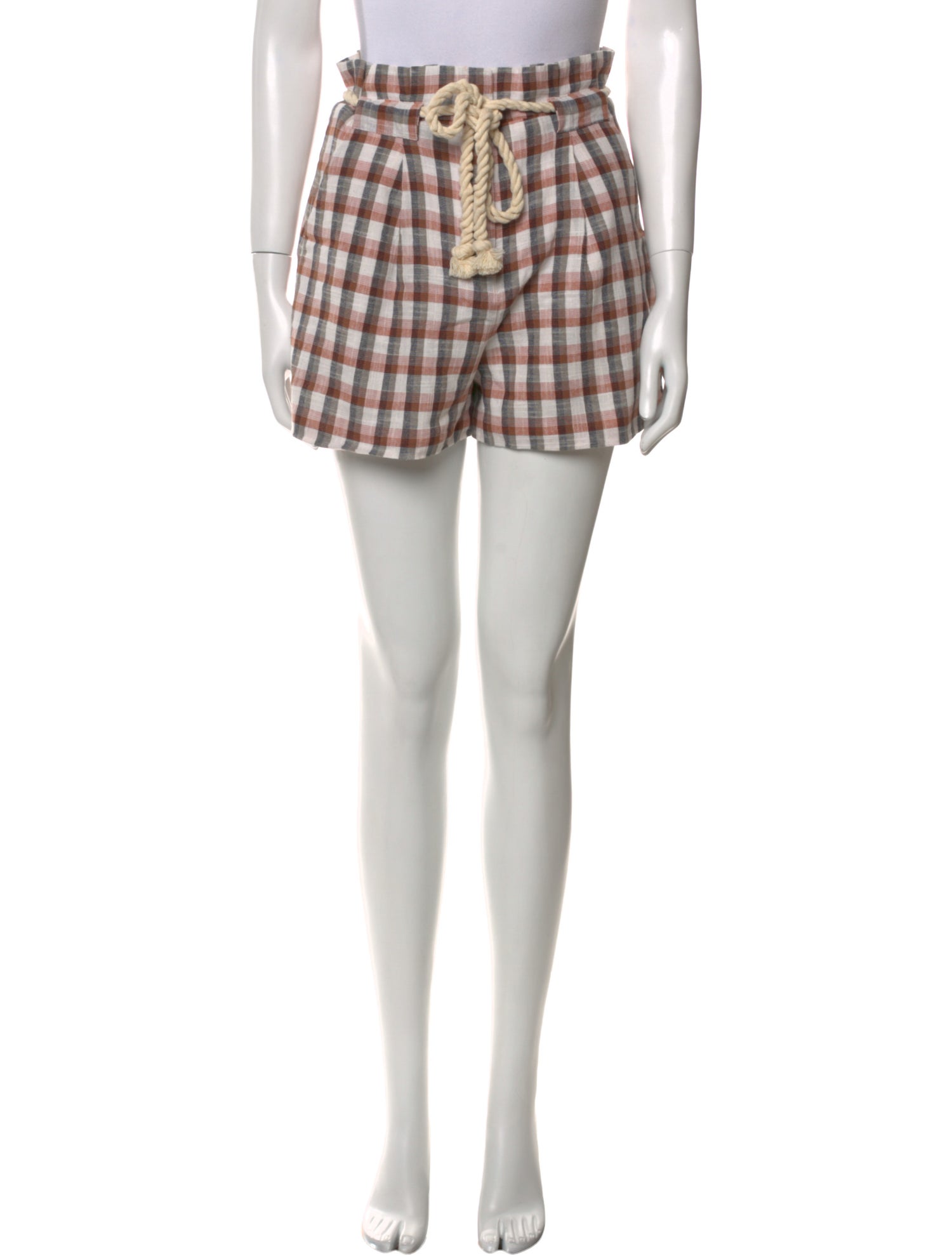 Veronica Beard Plaid Print Mini Shorts