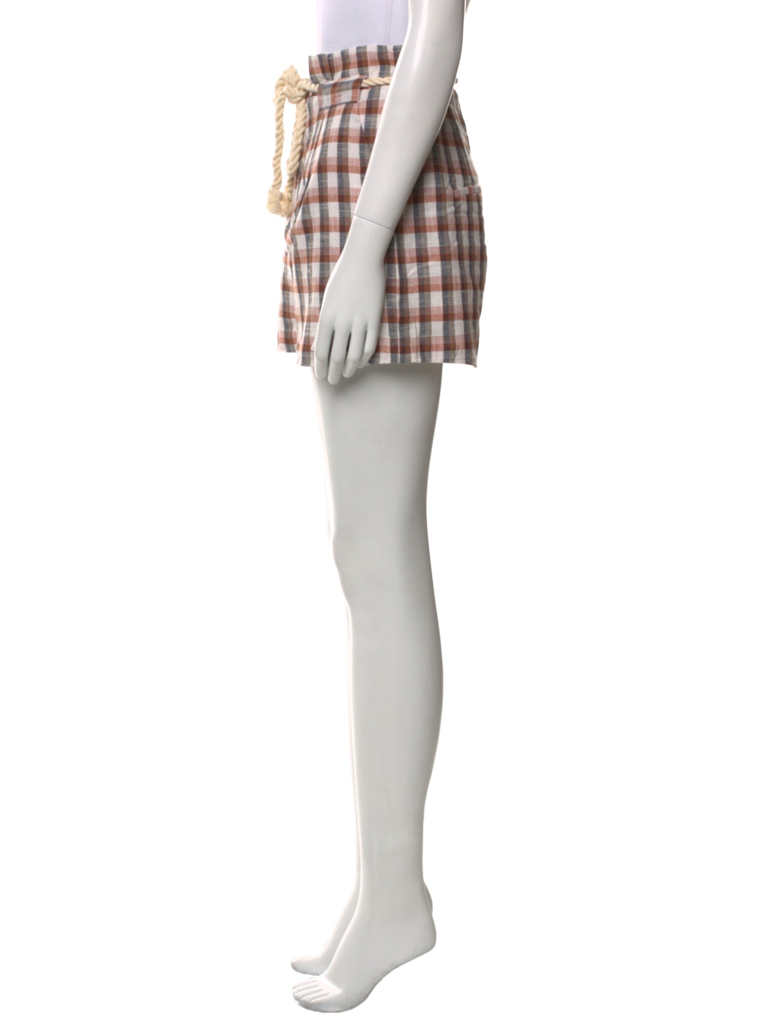 Veronica Beard Plaid Print Mini Shorts