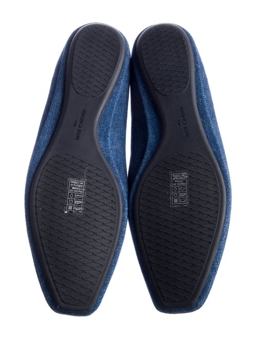 Veronica Beard Denim Bow Accents Ballet Flats
