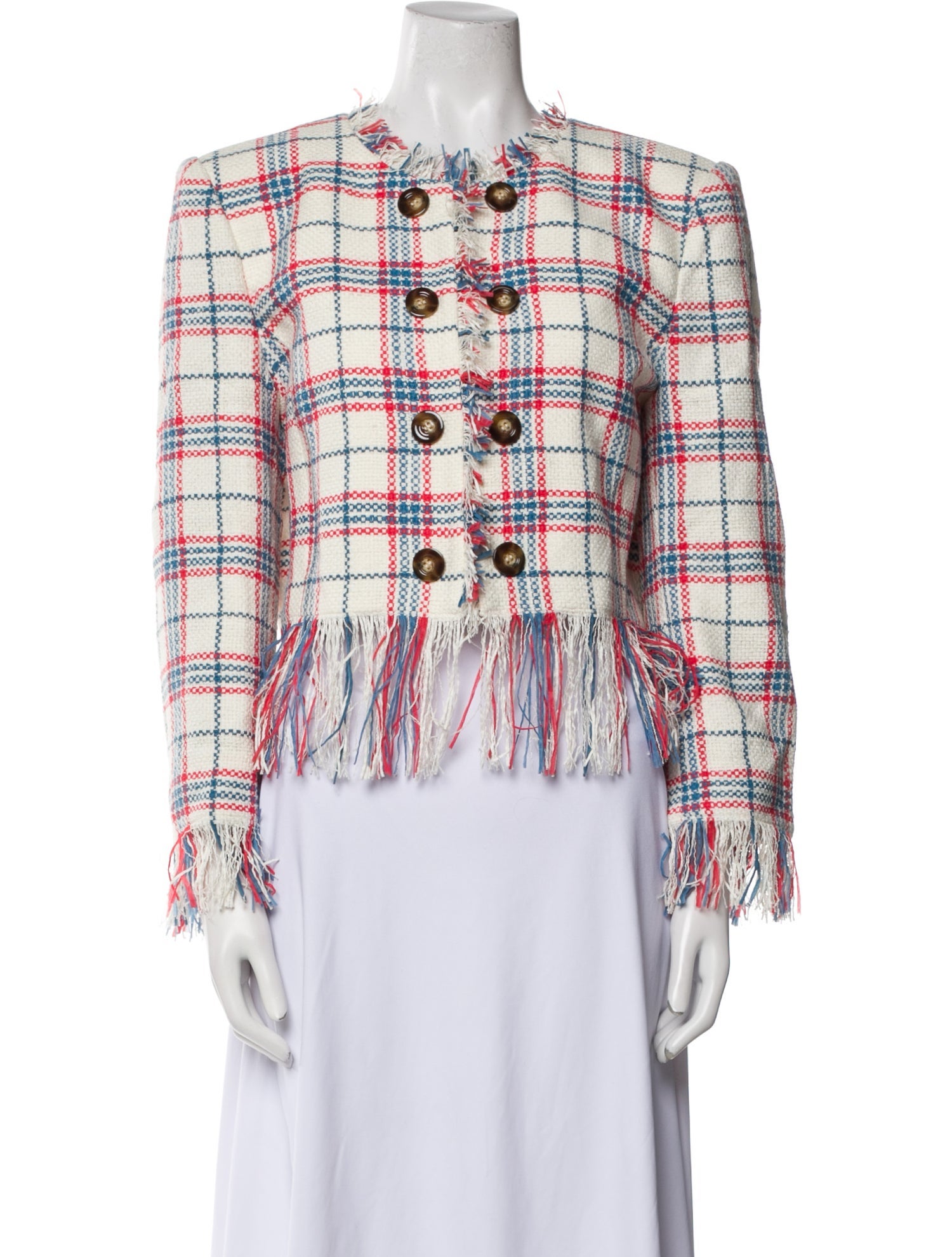 Veronica Beard Plaid Print Jacket