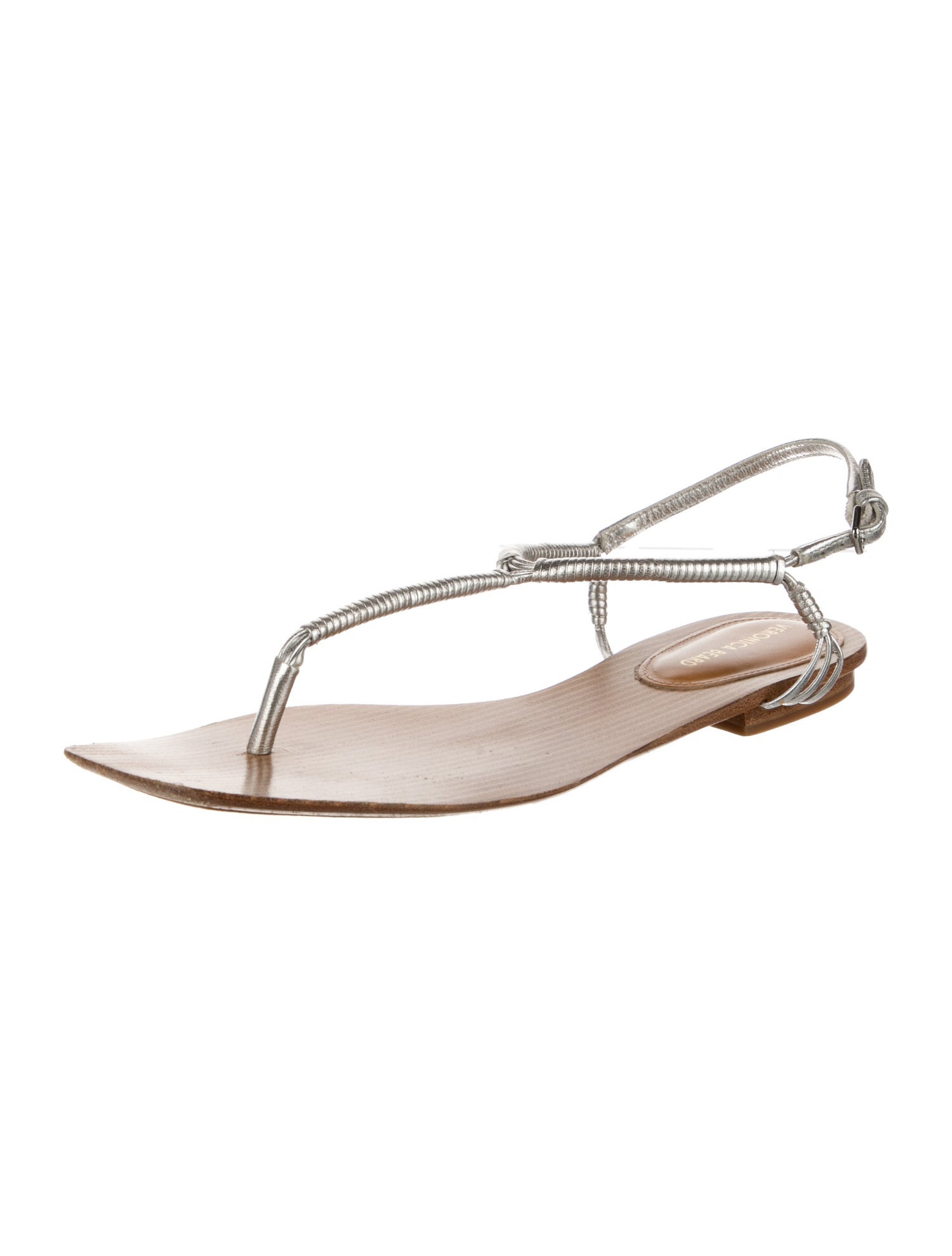 Veronica Beard Leather T-Strap Sandals