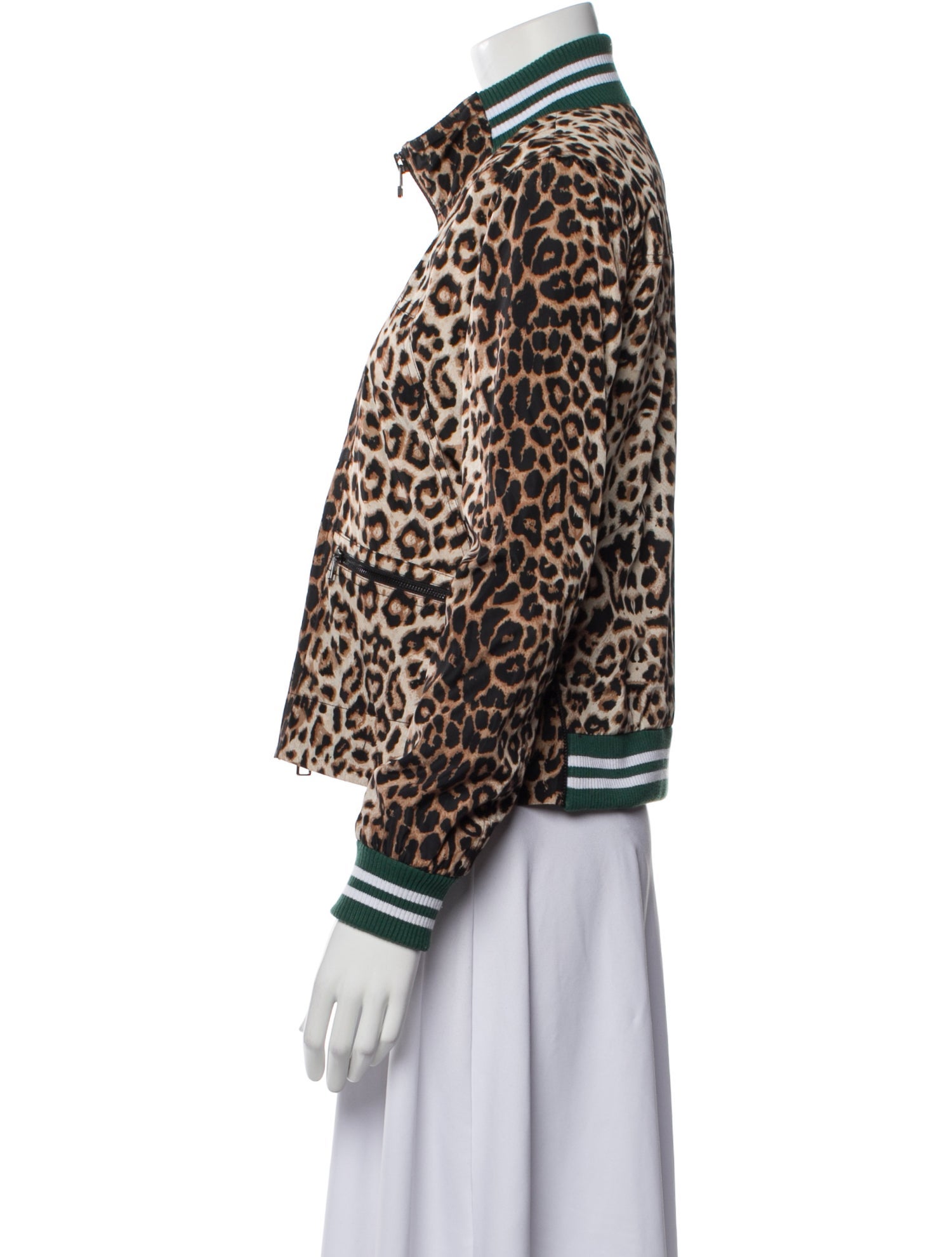 Veronica Beard Animal Print Bomber Jacket