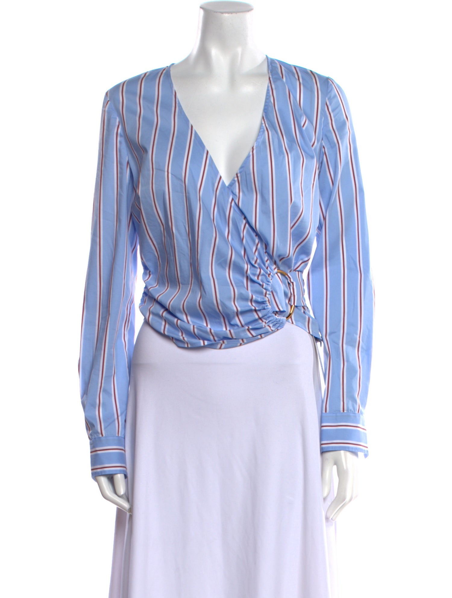 Veronica Beard Striped V-Neck Crop Top w/ Tags