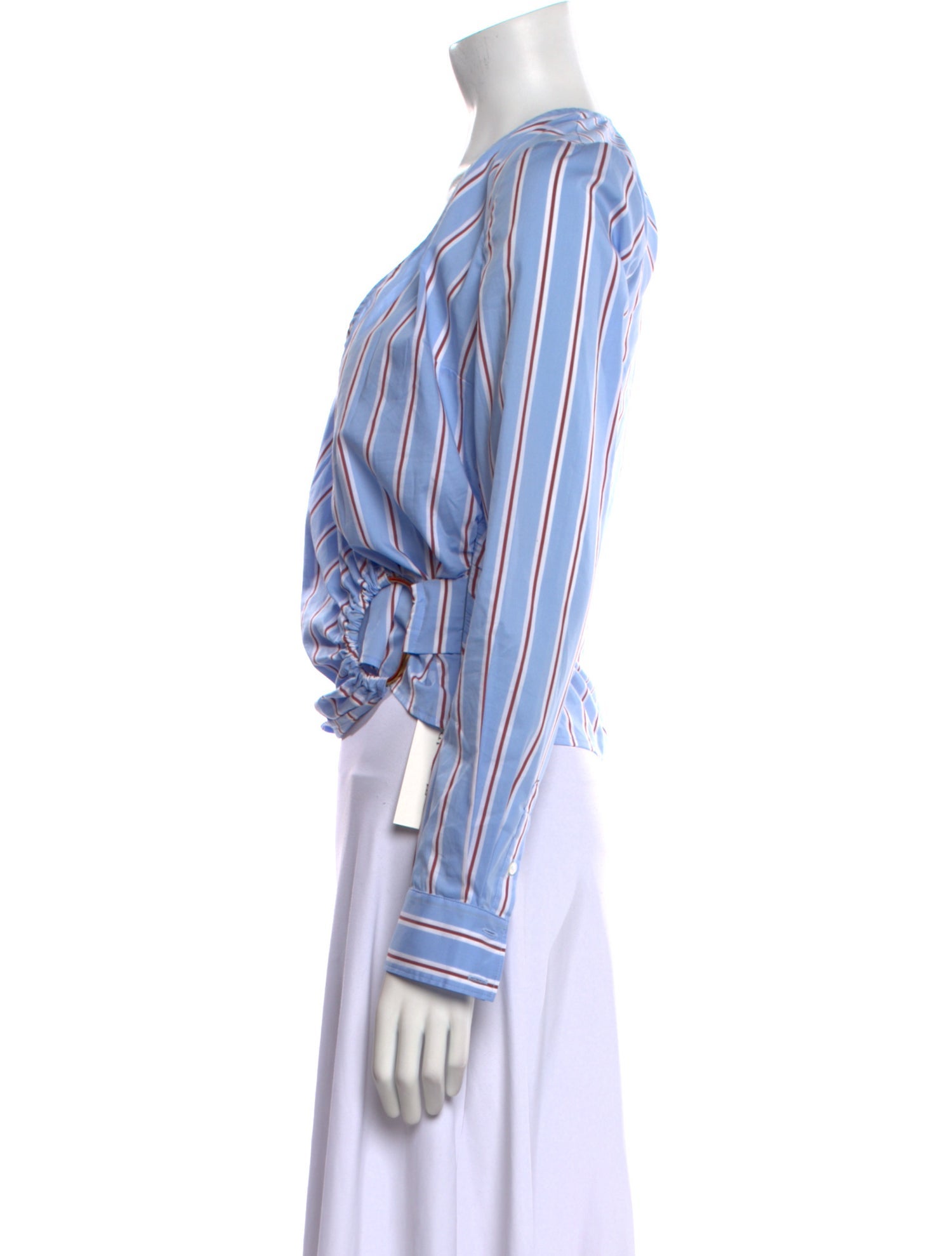 Veronica Beard Striped V-Neck Crop Top w/ Tags