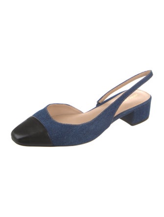 Veronica Beard Denim Slingback Flats