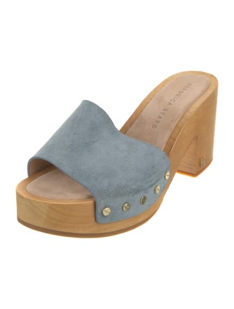 Veronica Beard Suede Studded Accents Slides