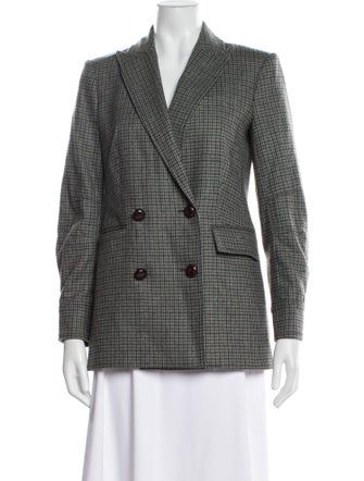 Veronica Beard Wool Houndstooth Print Blazer